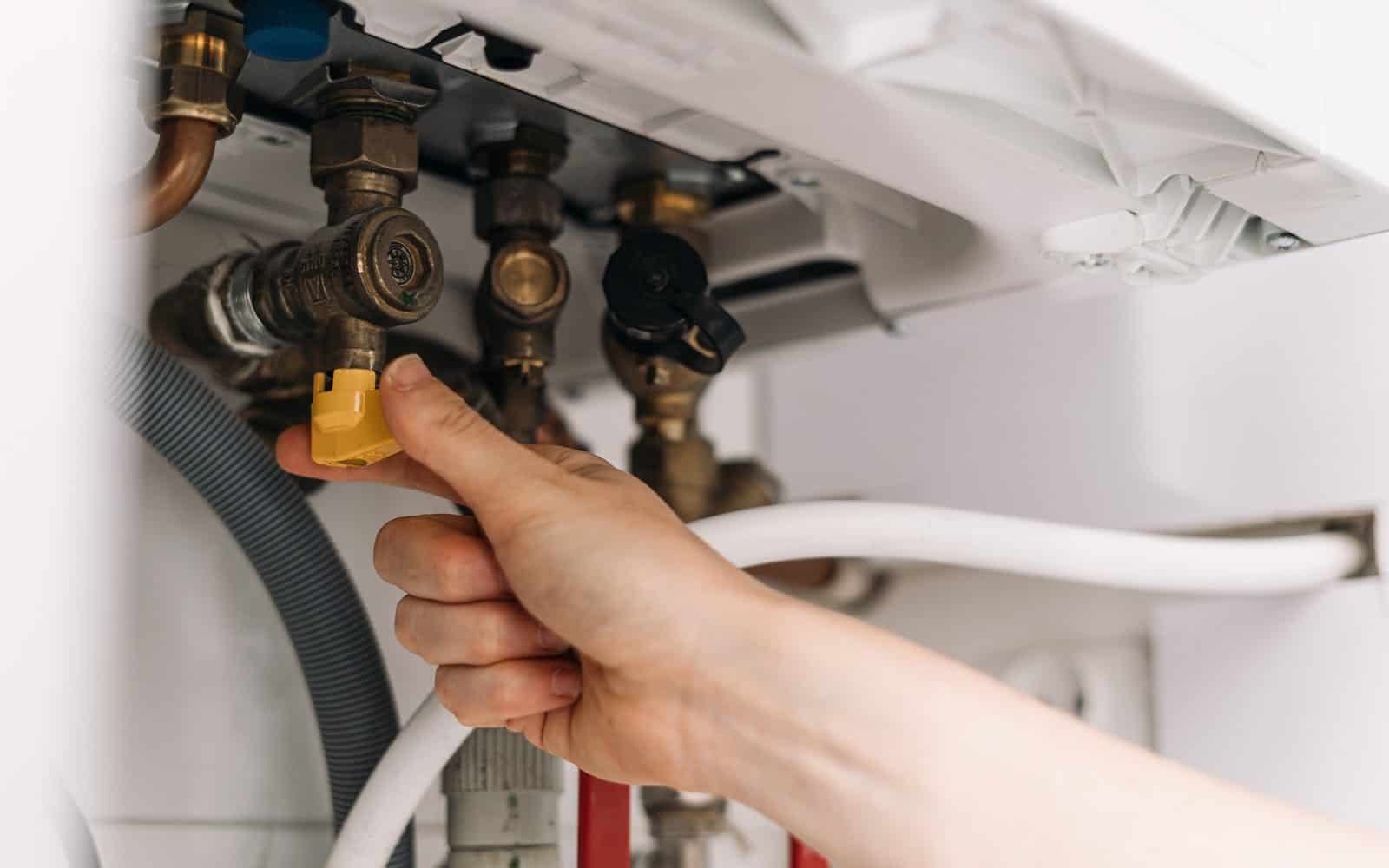 Modern domestic boiler and heating system installation